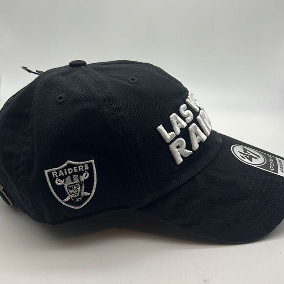 Las Vegas Raiders NFL '47 Clean Up Script Adjustable cotton Hat Black NWT - Picture 2 of 6